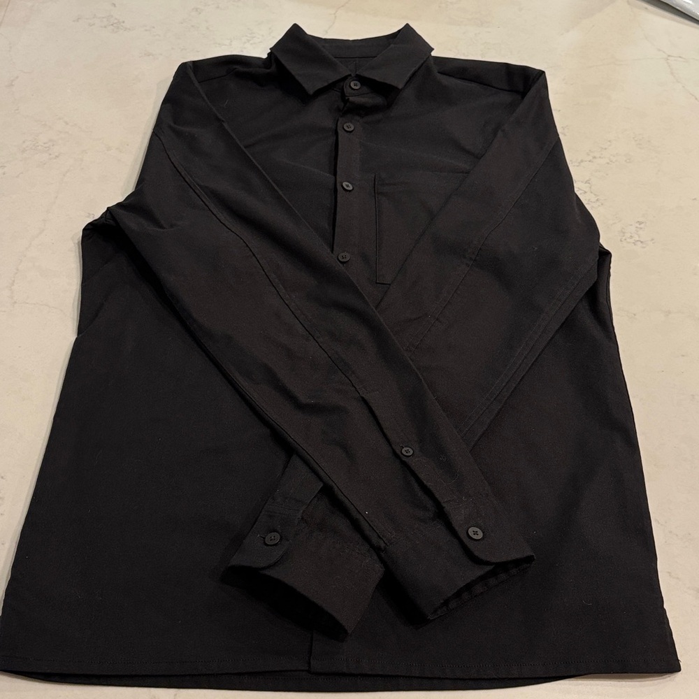 Lululemon Masons Peak Black Long Sleeve Shirt Sz M
